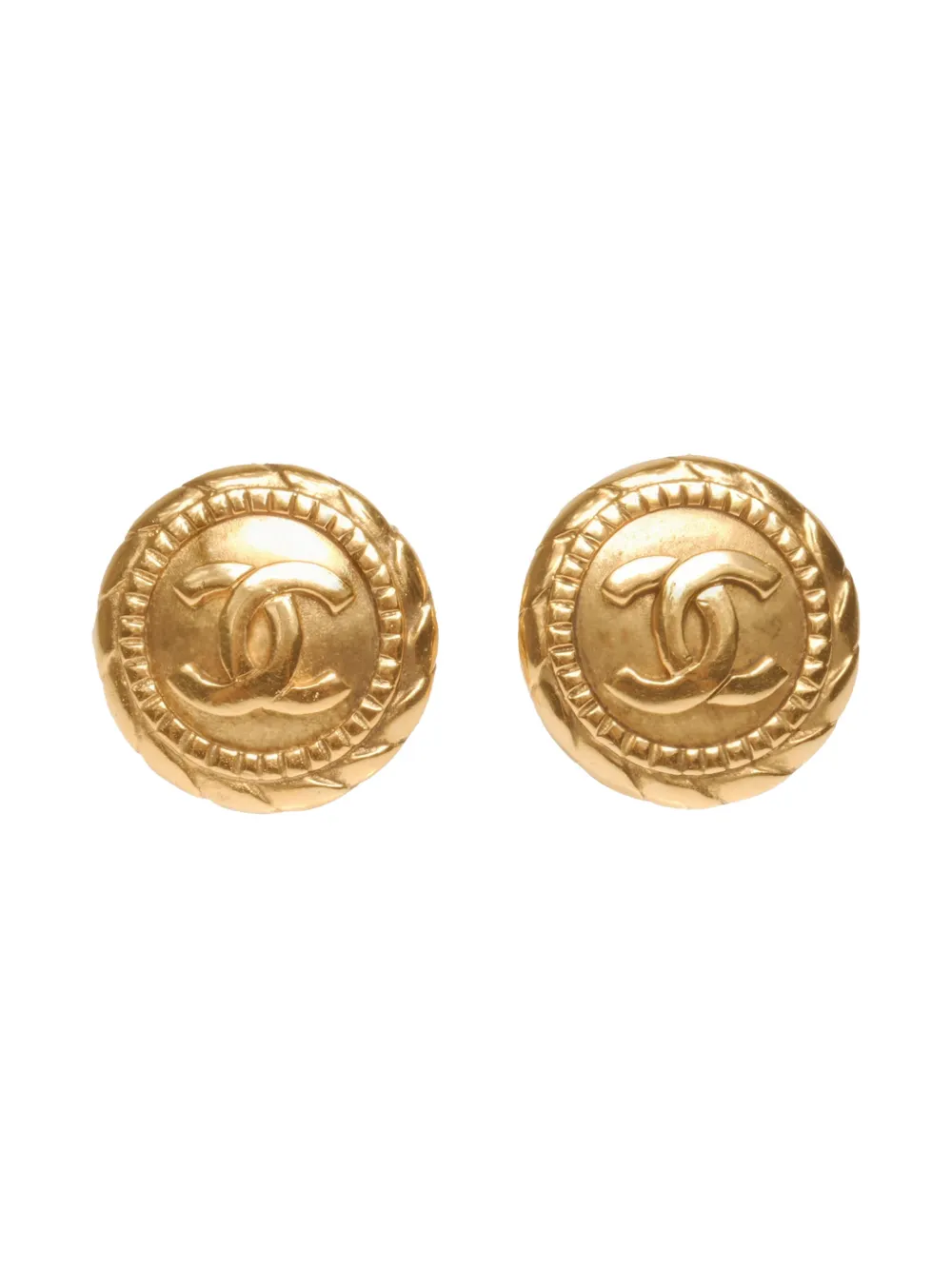CHANEL Pre-owned 1980s Cc Mark Clip-on Earrings In Gold
