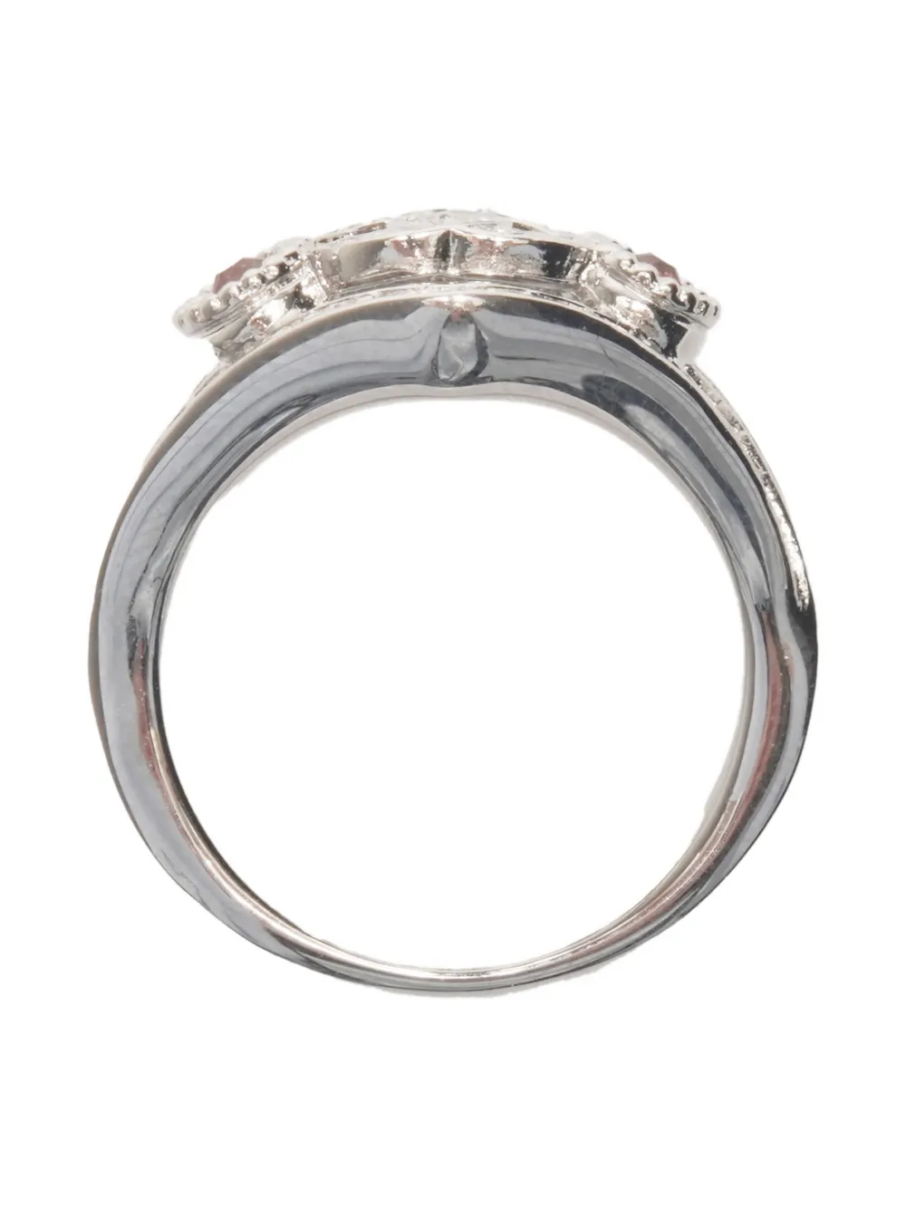 CHANEL Pre-owned 2025 Cc Mark Plated Finish Ring In Silver