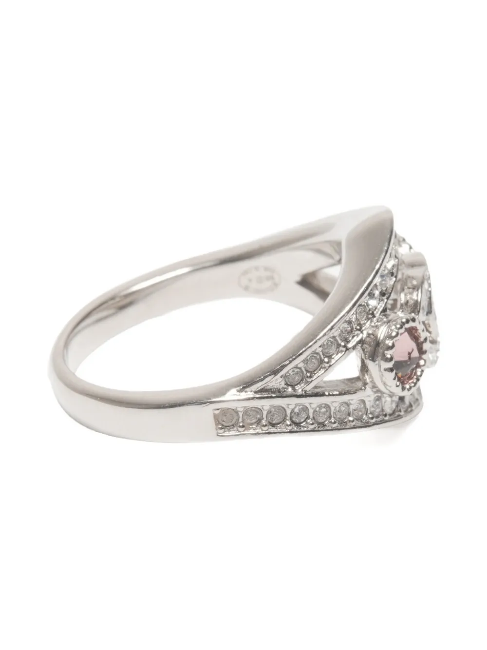 CHANEL Pre-owned 2025 Cc Mark Plated Finish Ring In Silver