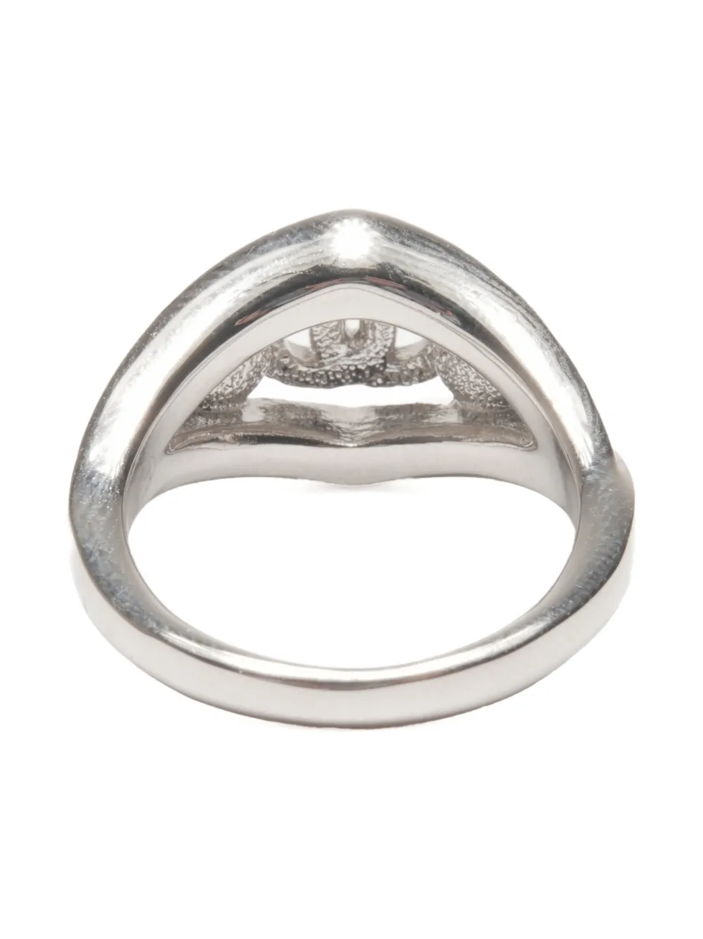 CHANEL Pre-owned 2025 Cc Mark Plated Finish Ring In Silver