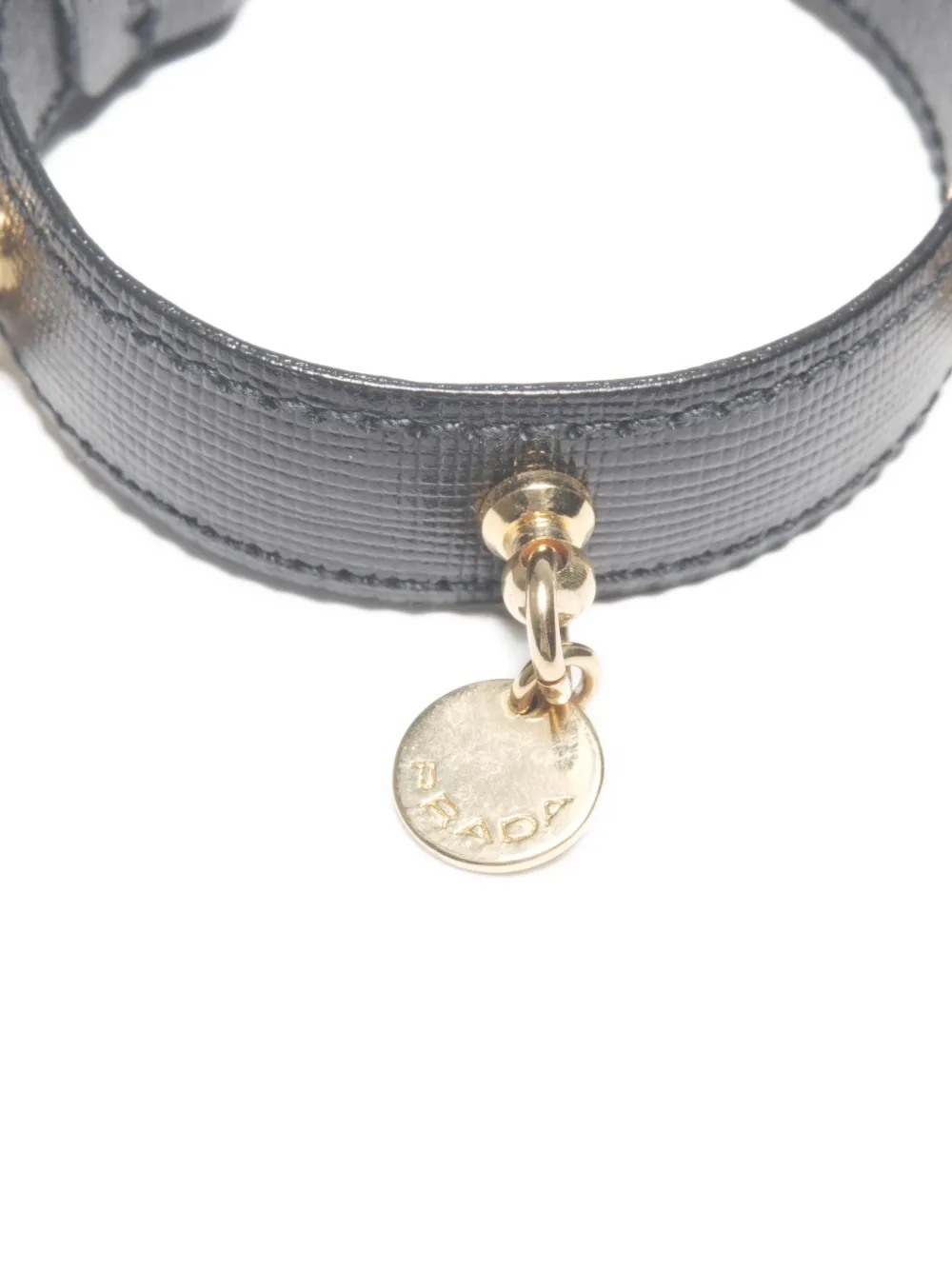 Pre-owned Prada 2010-2020s Leather Charm Bracelet In Black