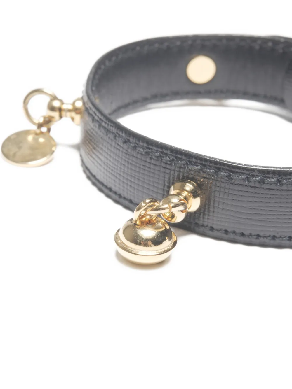Pre-owned Prada 2010-2020s Leather Charm Bracelet In Black