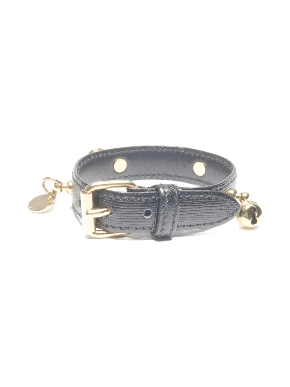 Pre-owned Prada 2010-2020s Leather Charm Bracelet In Black