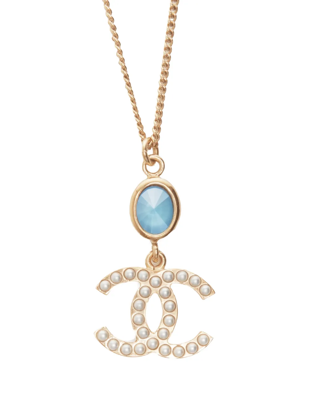 CHANEL Pre-owned 2020 Cc Mark Faux Pearl Necklace In Gold