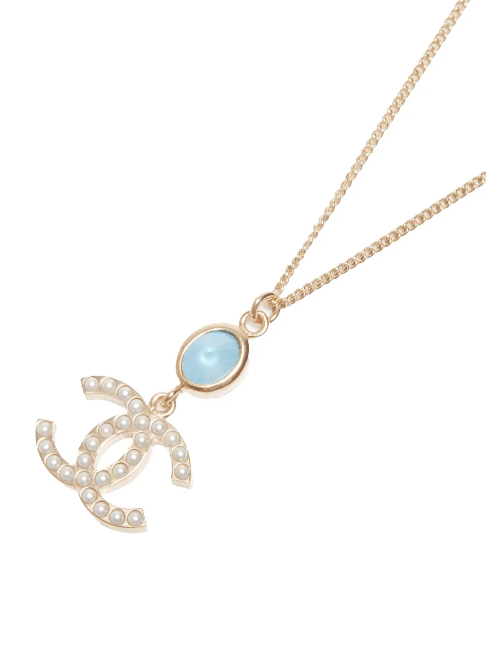 CHANEL Pre-owned 2020 Cc Mark Faux Pearl Necklace In Gold