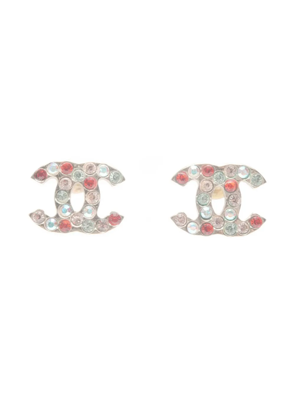 CHANEL Pre-owned 2004 Cc Mark Post-back Fastening Earrings In Silver