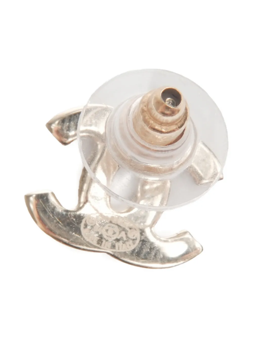 CHANEL Pre-owned 2004 Cc Mark Post-back Fastening Earrings In Silver