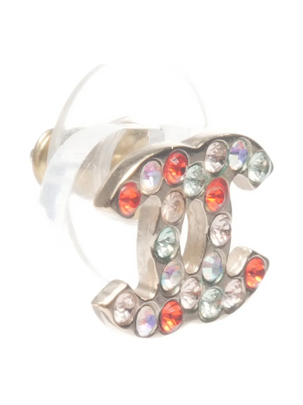 CHANEL Pre-owned 2004 Cc Mark Post-back Fastening Earrings In Silver