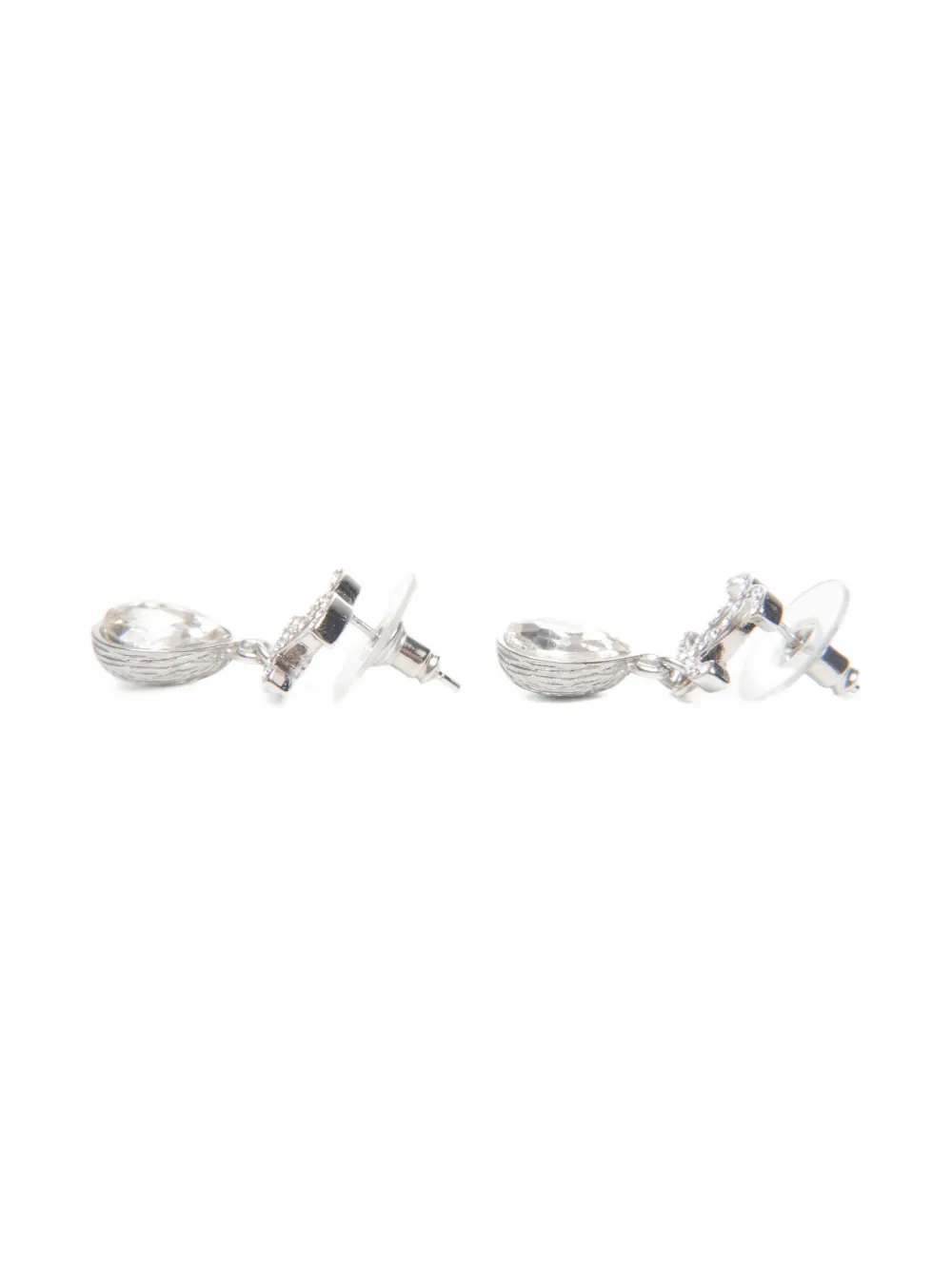 CHANEL Pre-owned 2021 Cc Mark Drop Earrings In Silver