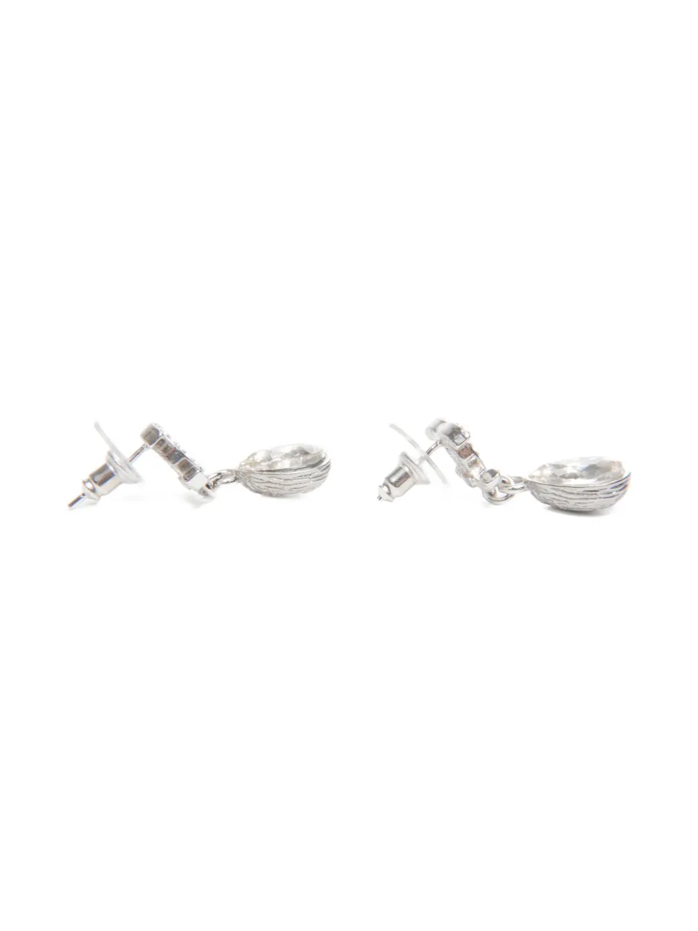 CHANEL Pre-owned 2021 Cc Mark Drop Earrings In Silver
