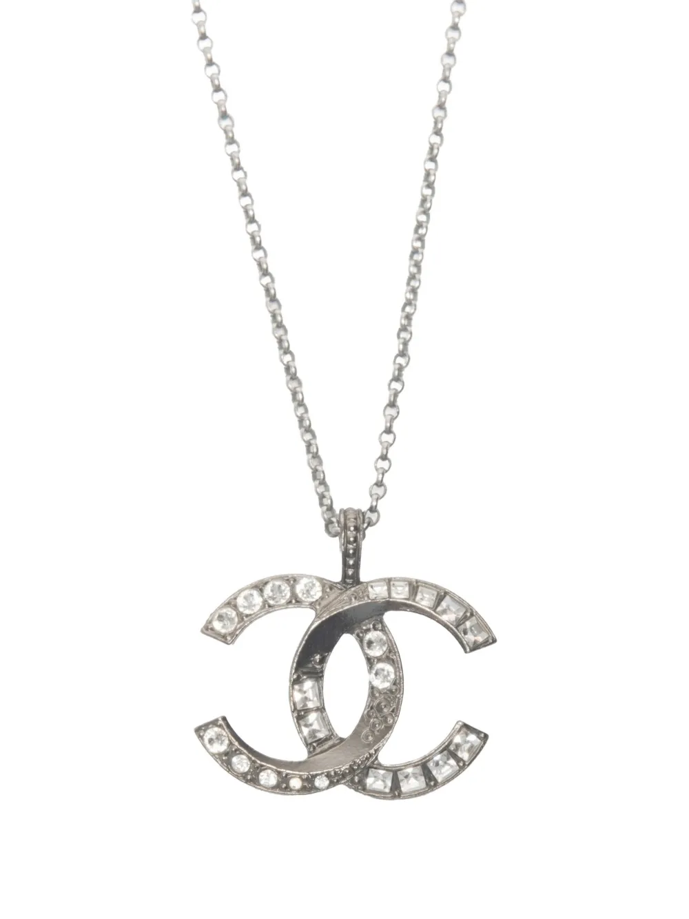 CHANEL Pre-owned 2018 Cc Mark Lobster Clasp Fastening Necklace In Silver