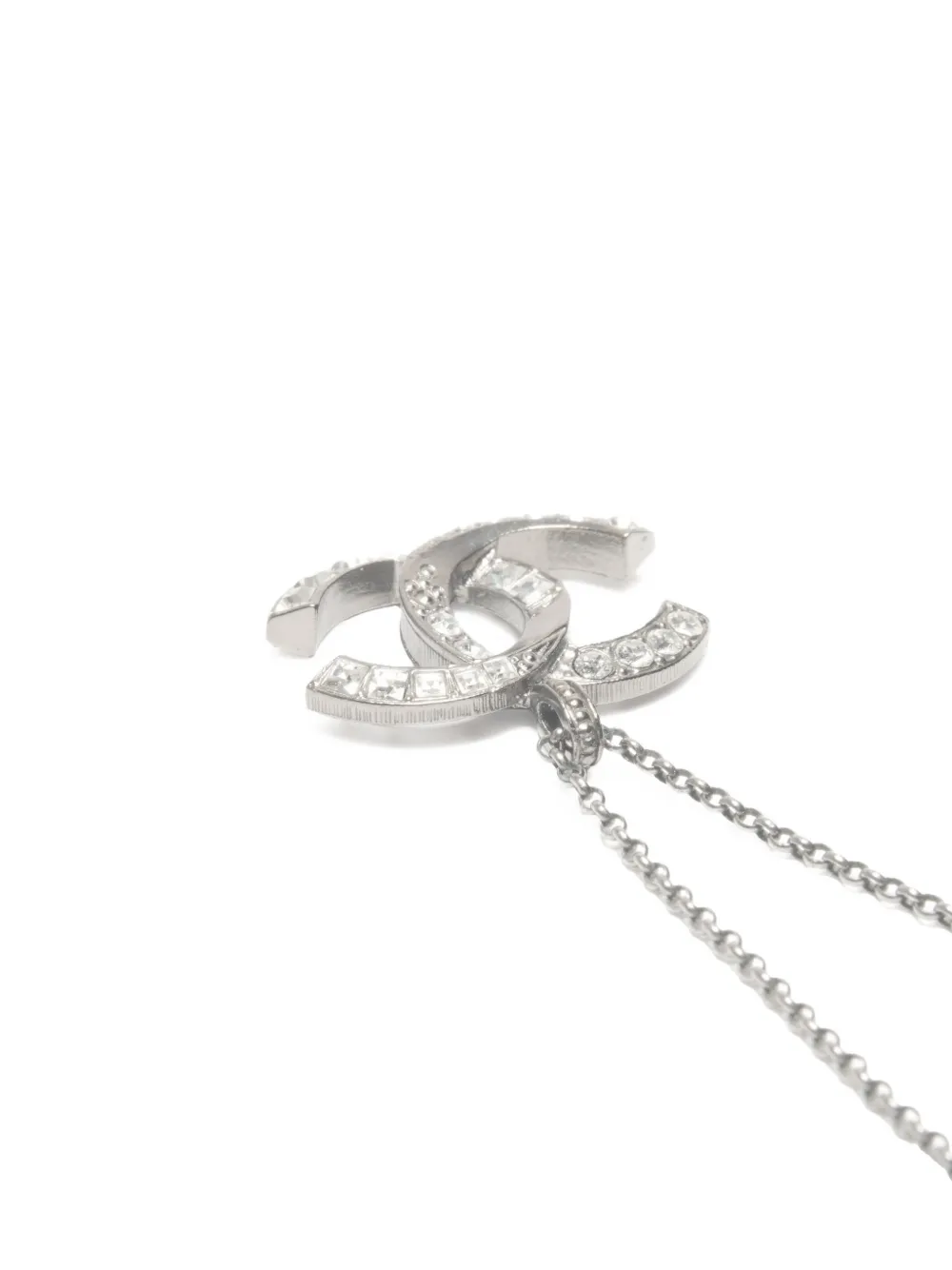 CHANEL Pre-owned 2018 Cc Mark Lobster Clasp Fastening Necklace In Silver