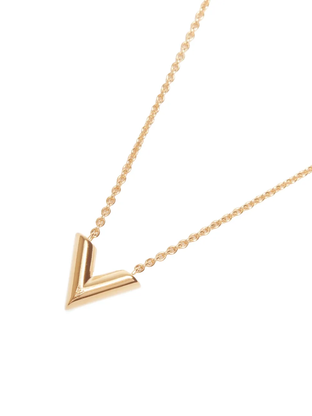 LOUIS VUITTON Pre-owned 2023 Essential V Pendant Necklace In Gold