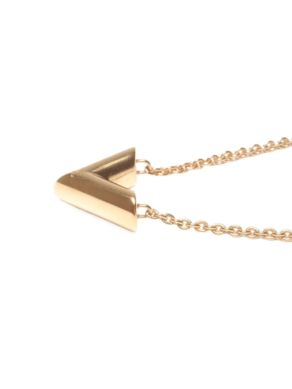 LOUIS VUITTON Pre-owned 2023 Essential V Pendant Necklace In Gold