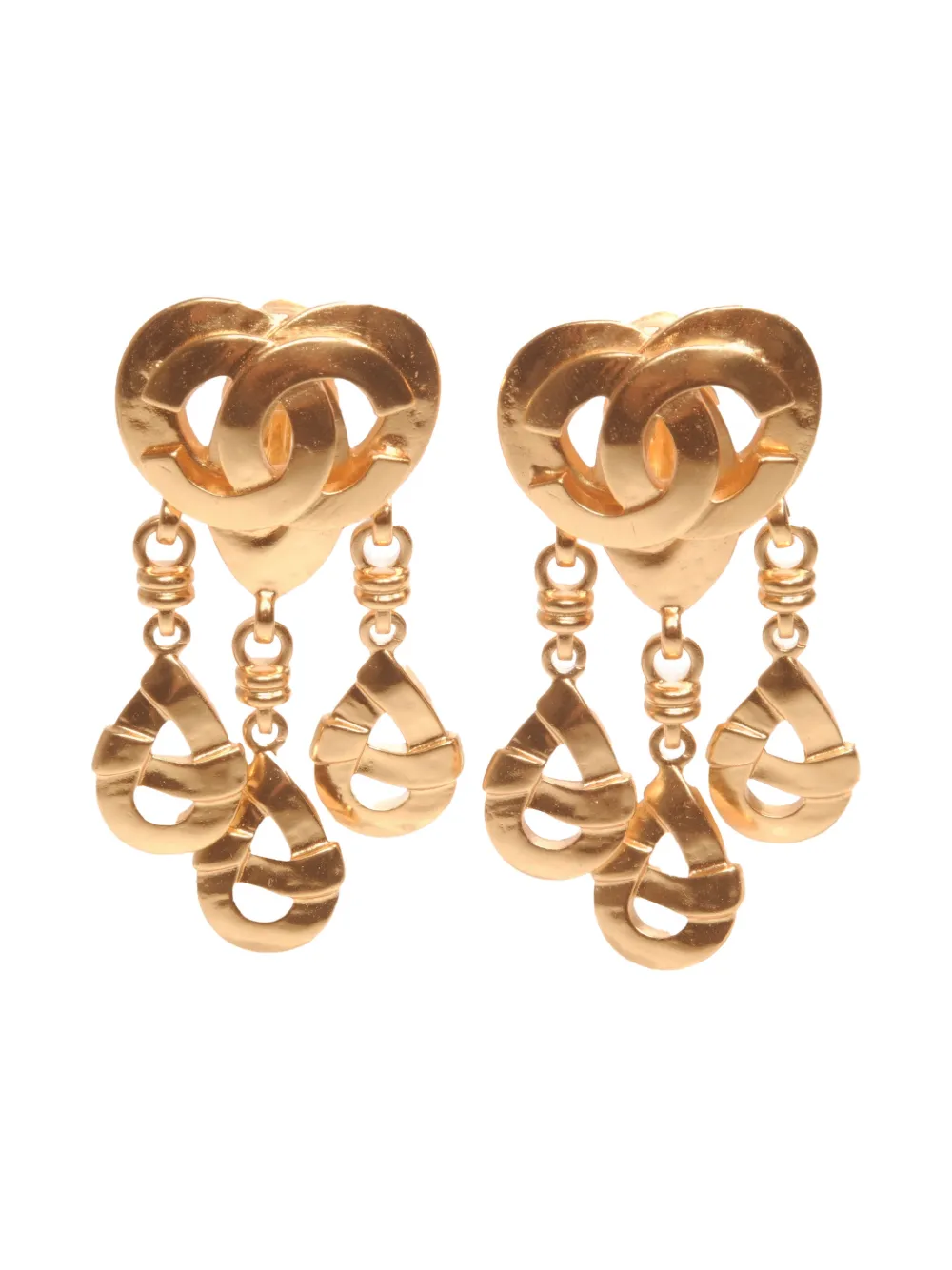 CHANEL Pre-owned 1997s Cc Mark Earrings In Gold