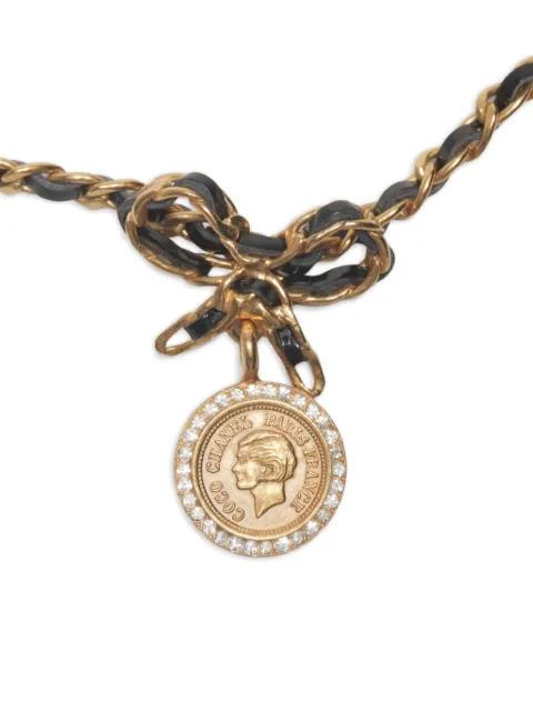 CHANEL Pre-Owned collar de cadena con logo 1996