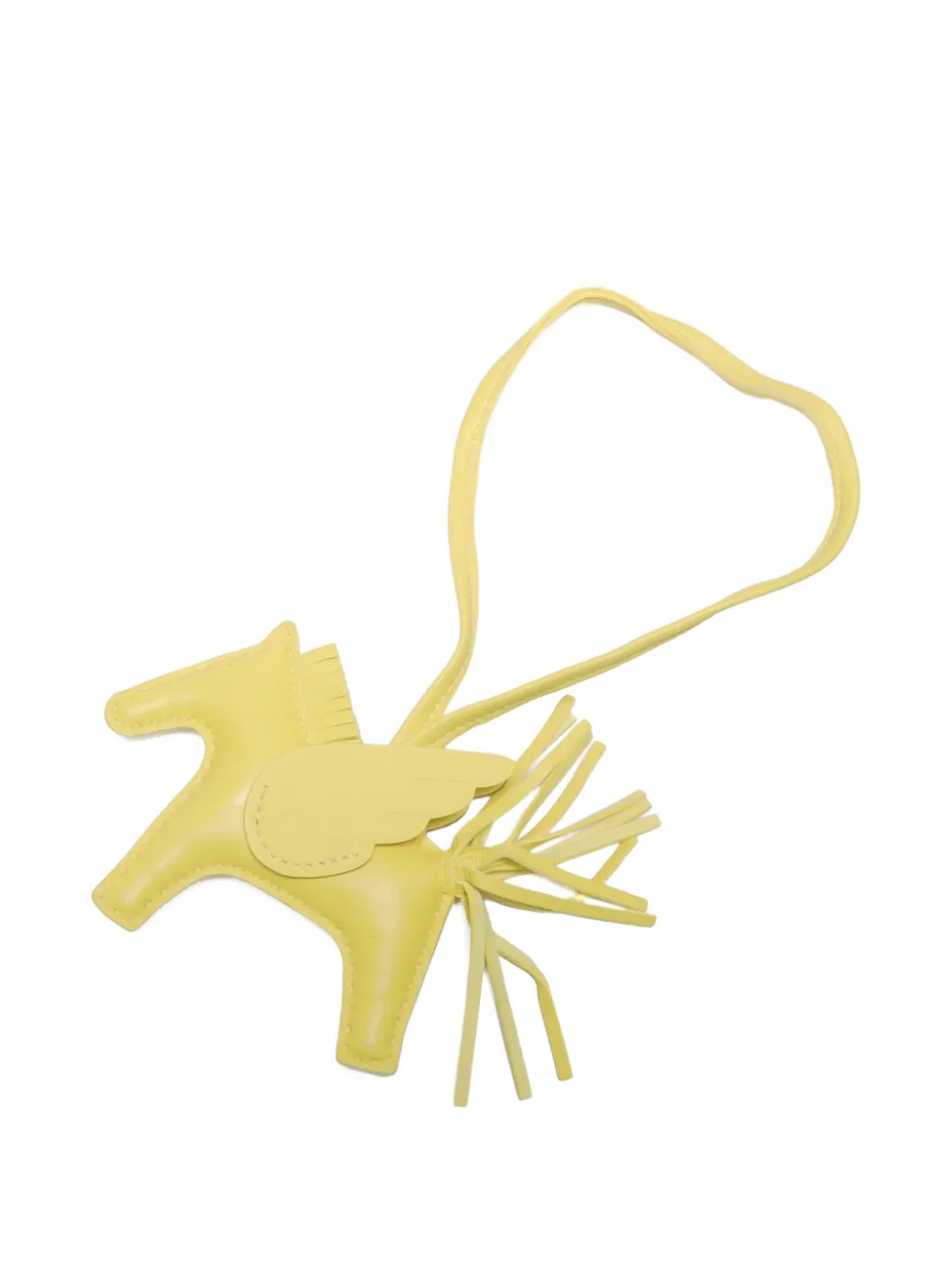 HERMES Pre-owned Rodeo Pm Pegasus Tasselled Keycharm In Yellow
