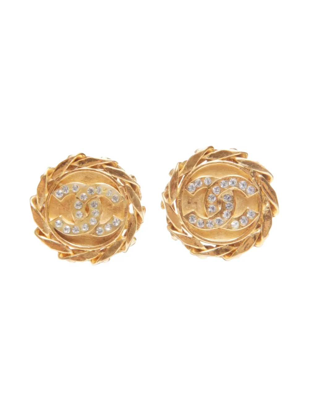 CHANEL Pre-owned 1988s Coco Mark Clip-on Earrings In Gold