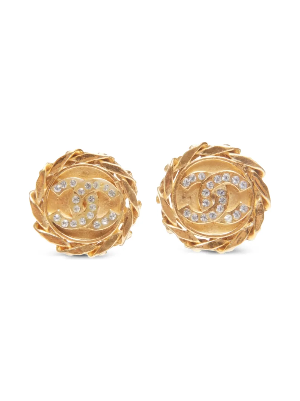 CHANEL Pre-Owned 1988s Coco Mark clip-on earrings - Oro