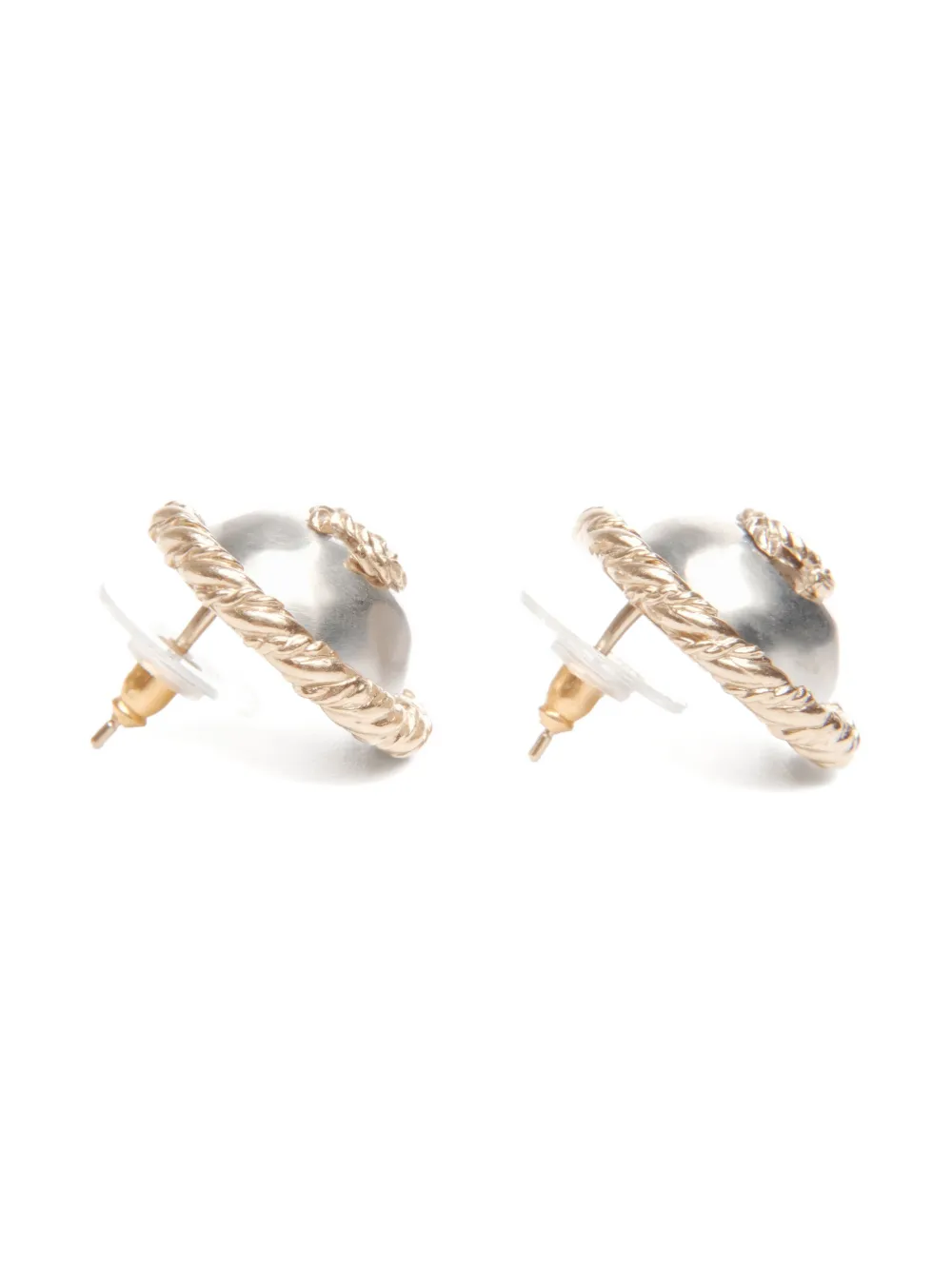 CHANEL Pre-owned 2015 Cc Mark Pearls Detail Earrings In Gray