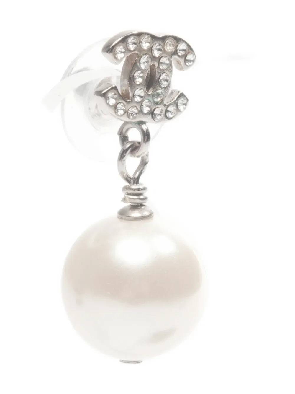CHANEL Pre-owned 2012 Cc Mark Faux Pearl Drop Earrings In White