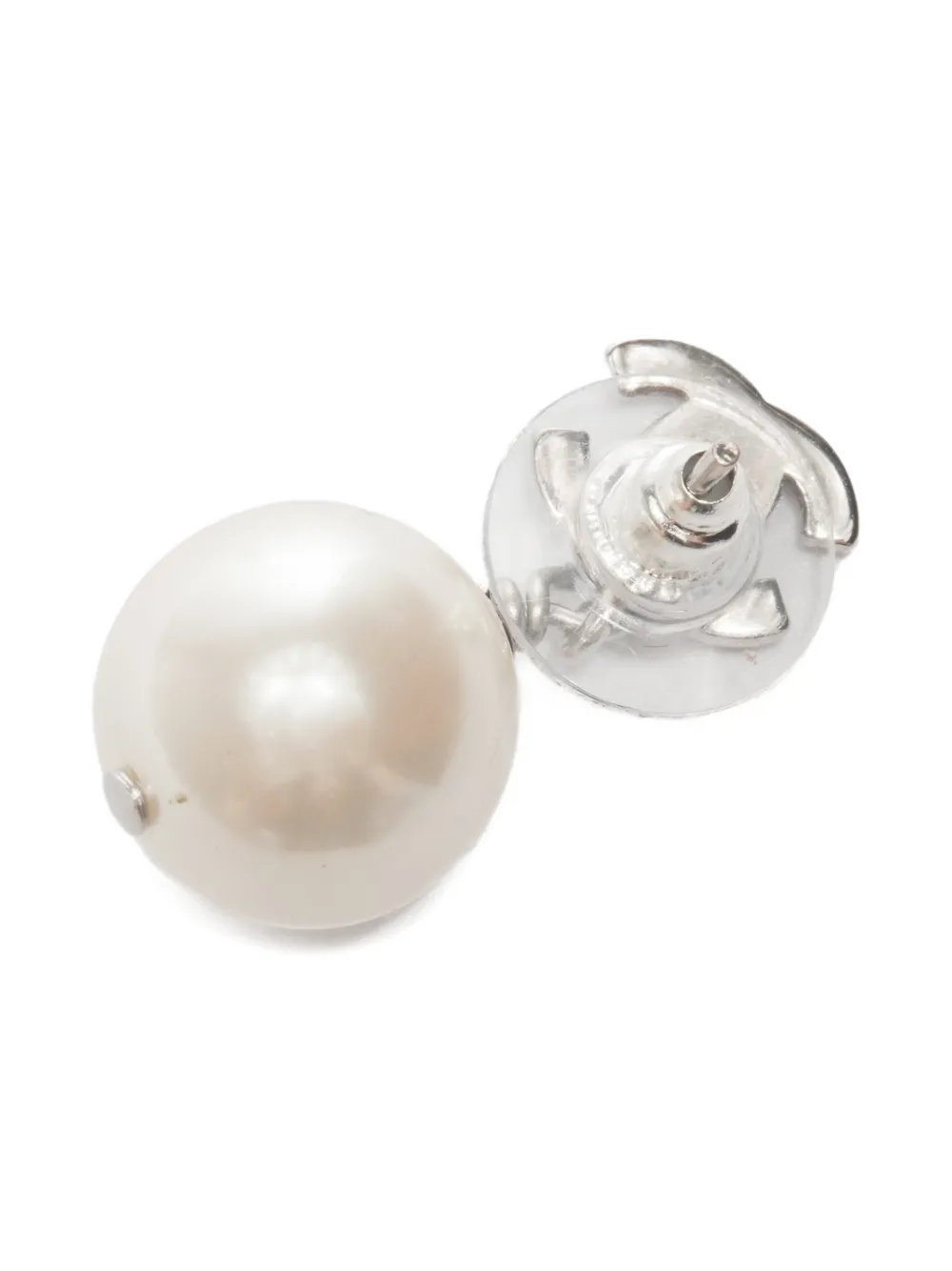 CHANEL Pre-owned 2012 Cc Mark Faux Pearl Drop Earrings In White