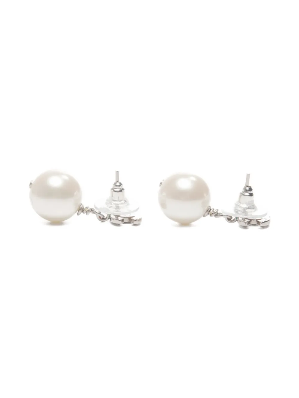 CHANEL Pre-owned 2012 Cc Mark Faux Pearl Drop Earrings In White