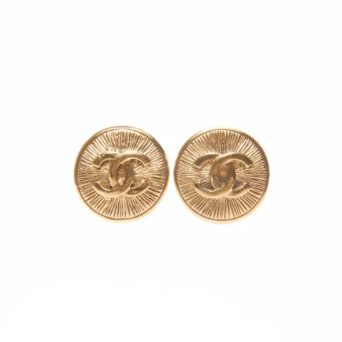 CHANEL Pre-Owned aretes clip con logo CC Mark 1980