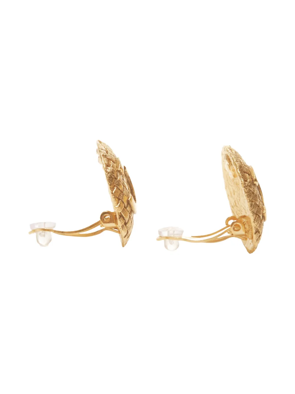 Pre-owned Chanel 1994s  Cc Mark Logo Earrings In Gold