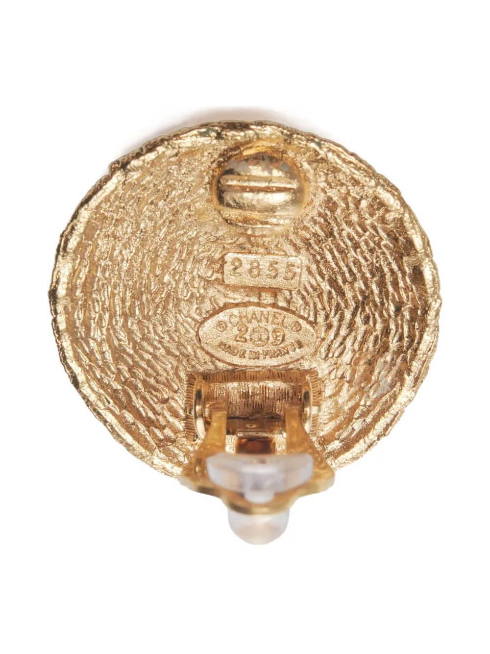 Pre-owned Chanel 1994s  Cc Mark Logo Earrings In Gold