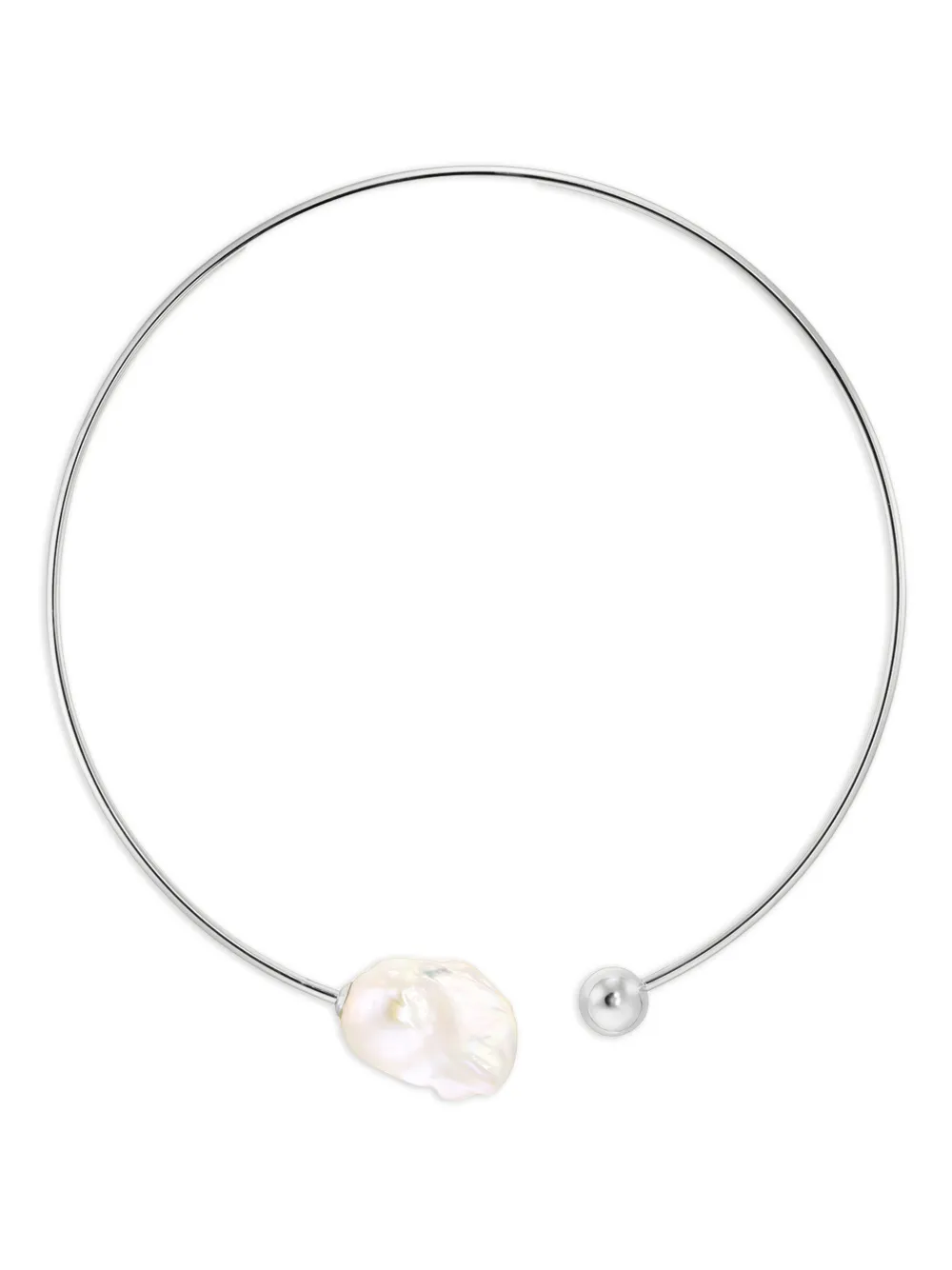 OBSIDIAN pearl-detailed choker necklace - Silber