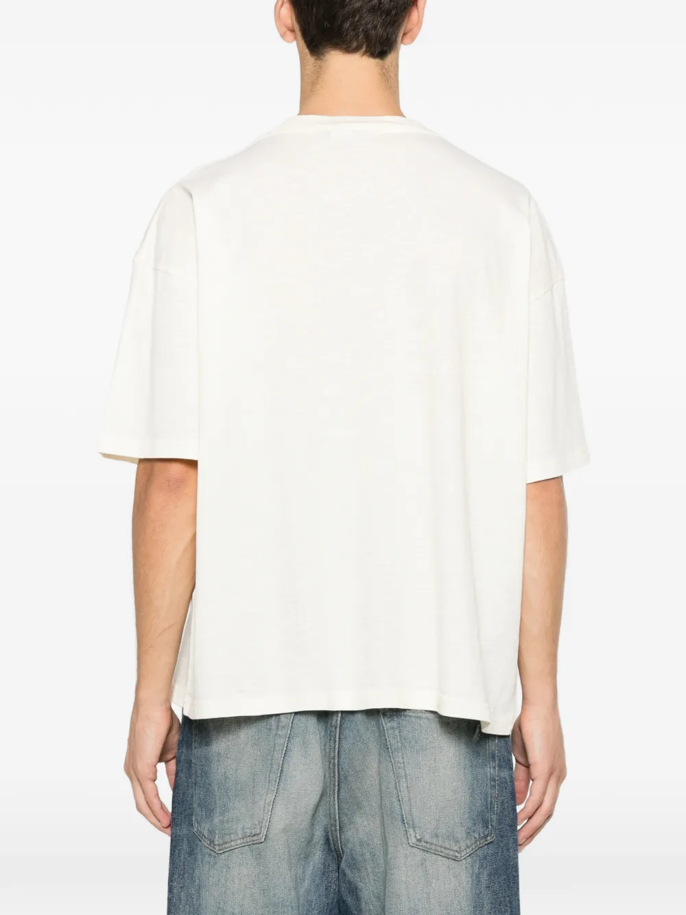 Represent Mens Buttercream Big Owners Club Crewneck Cotton T-shirt Xl In Neutral