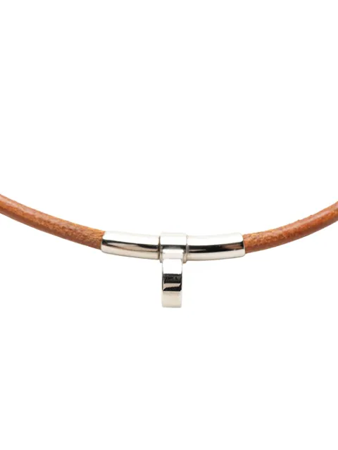Hermès Pre-Owned 20th Century Leather Kite Choker Necklace costume necklace
