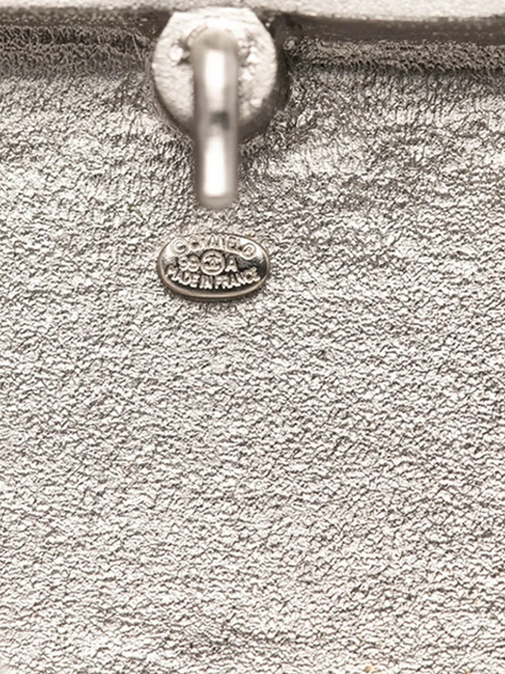 Pre-owned Chanel 1999 Silver Logo Square Brooch Costume Brooch