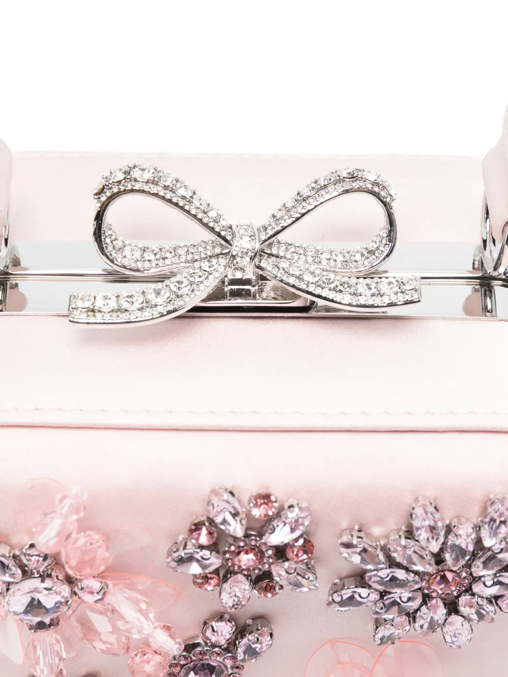 Self-portrait Floral Embellished Top Handle Tote Bag In Pink