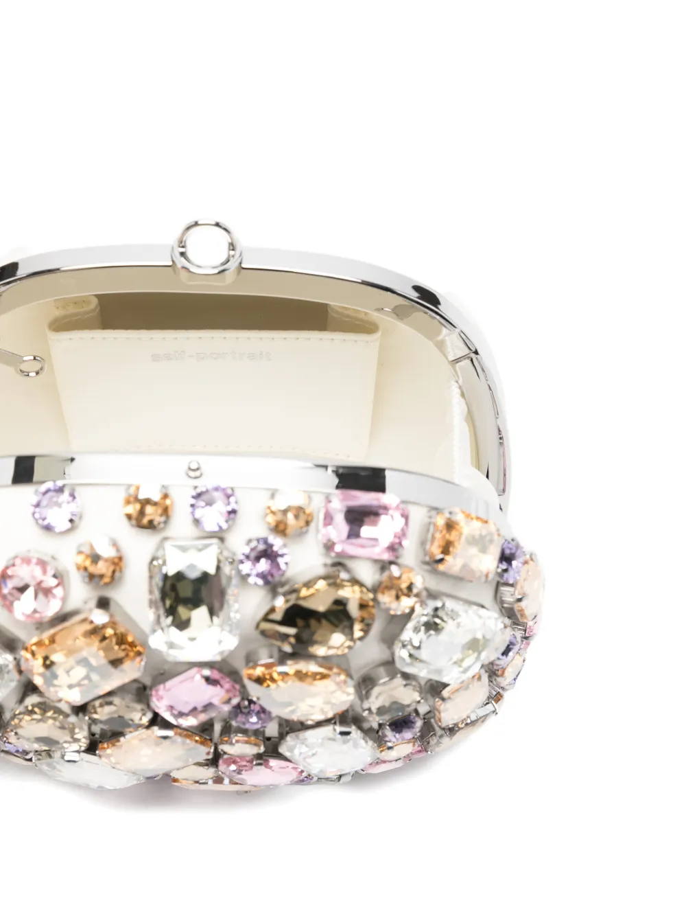 Self-portrait Crystal-embellished Mini Clutch Bag In Multi