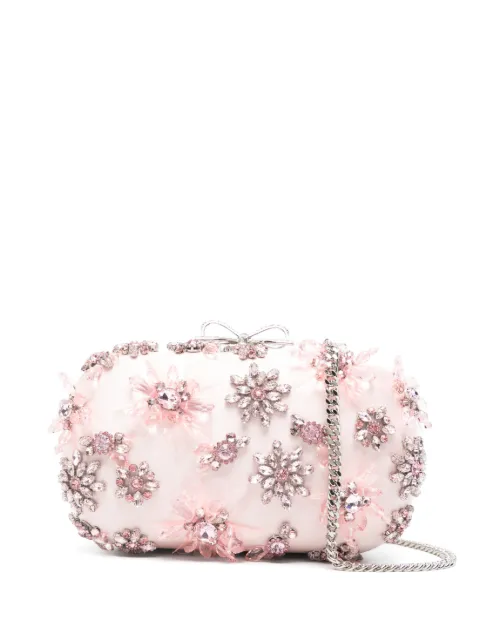 Self-Portrait floral-embellished clutch bag