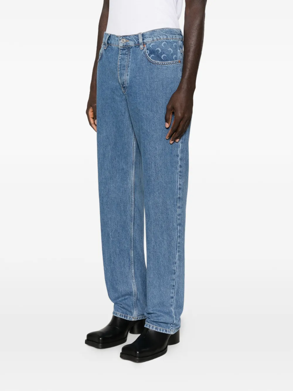 Marine Serre Jeans met logoprint Blauw