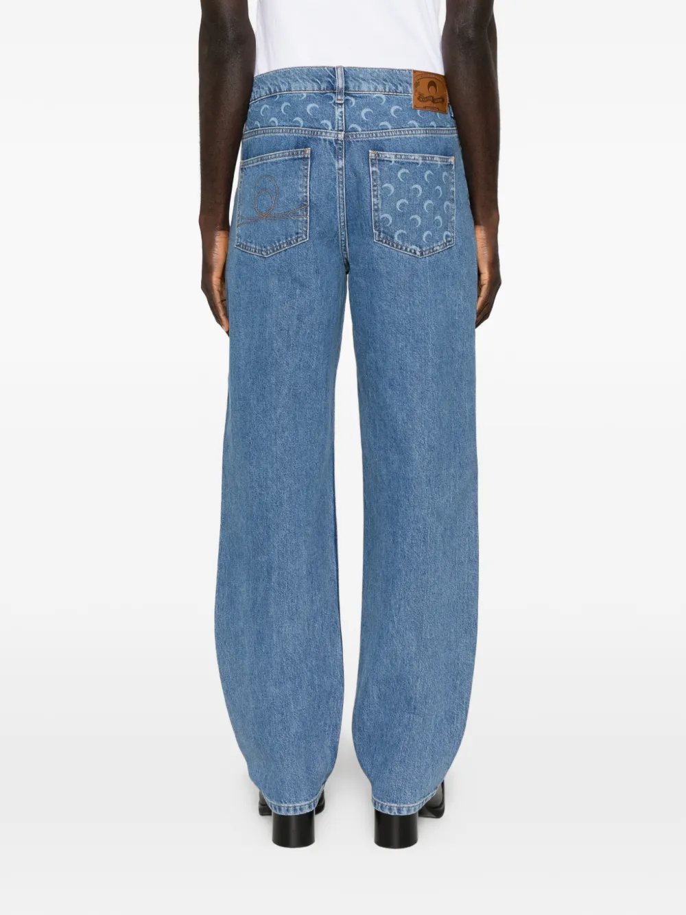 Marine Serre Jeans met logoprint Blauw