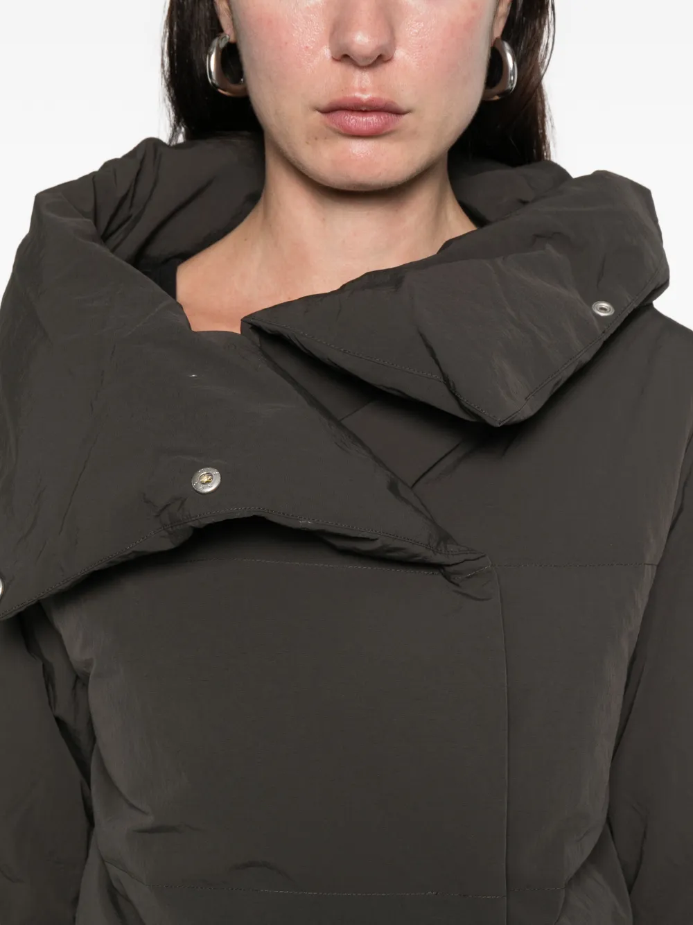 Paloma Wool Hooded Button Coat In Brown