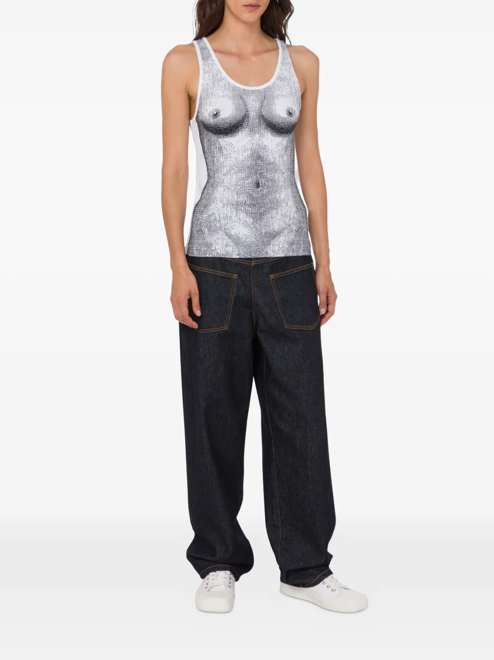 Moschino Tanktop met print Wit