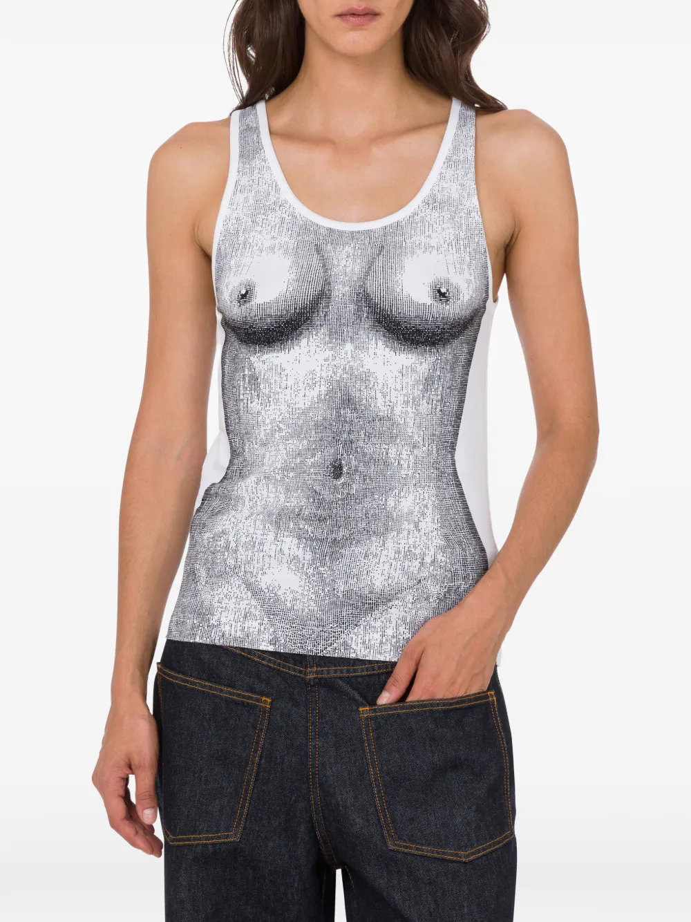 Moschino Tanktop met print Wit