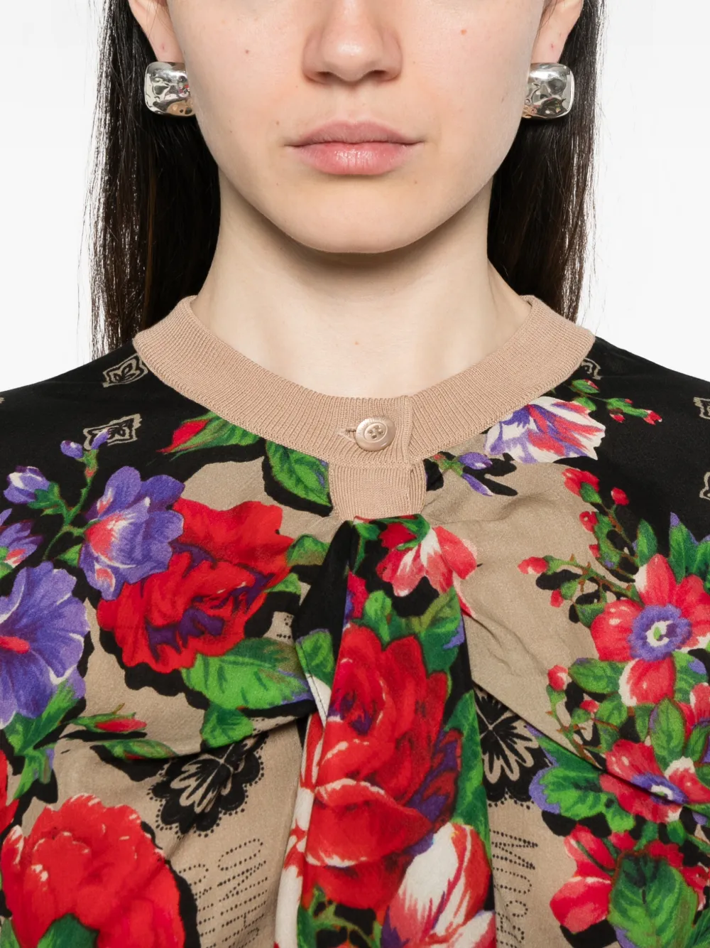 Moschino Vest met bloemenprint Beige