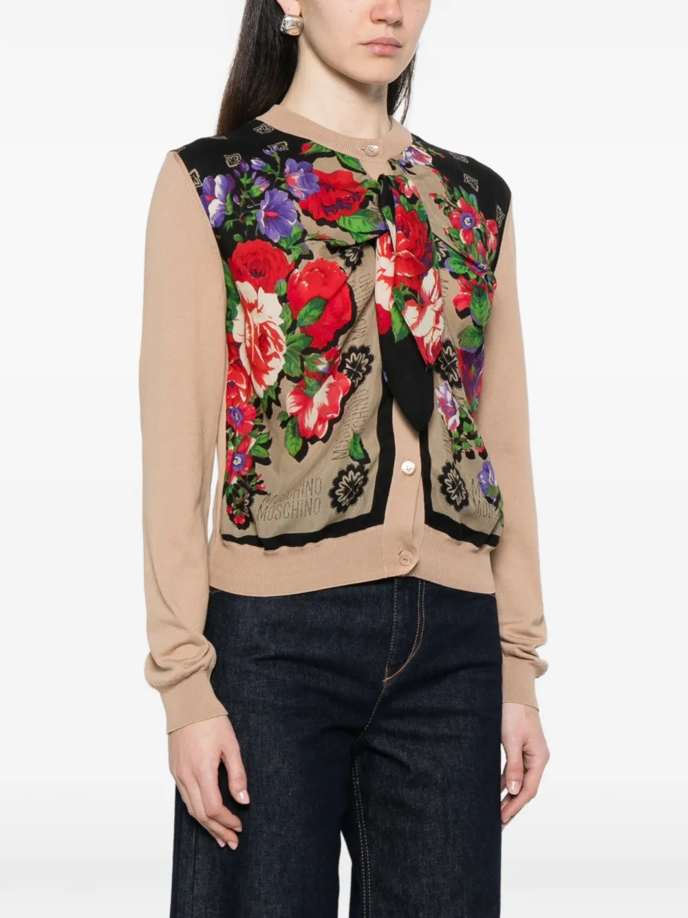  Moschino Floral-print Cardigan - Neutrals 