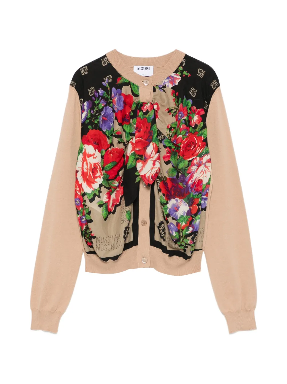 Moschino floral-print cardigan - Toni neutri