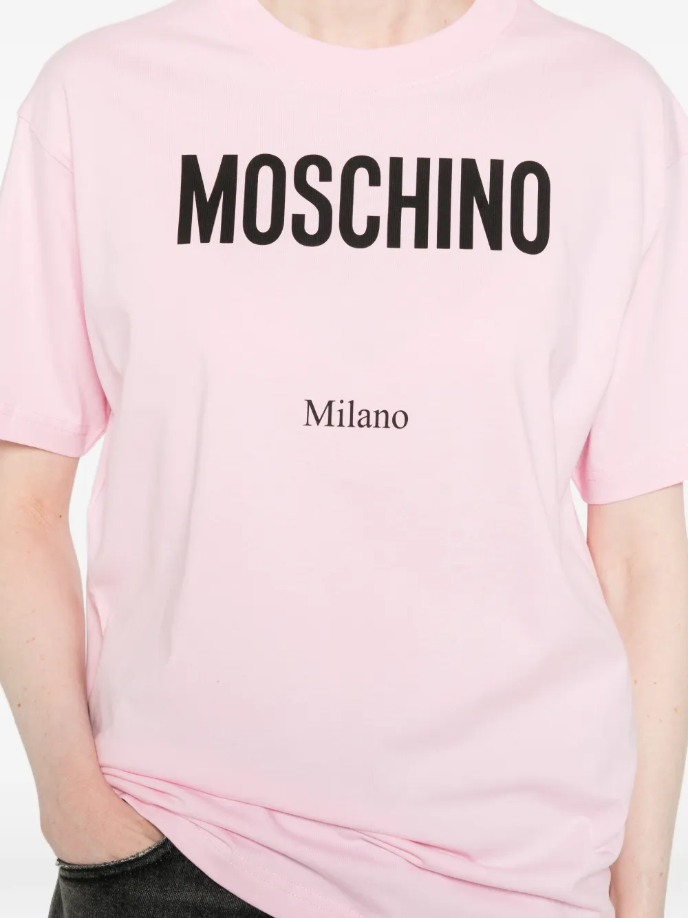 Moschino T-shirt met logodetail Roze