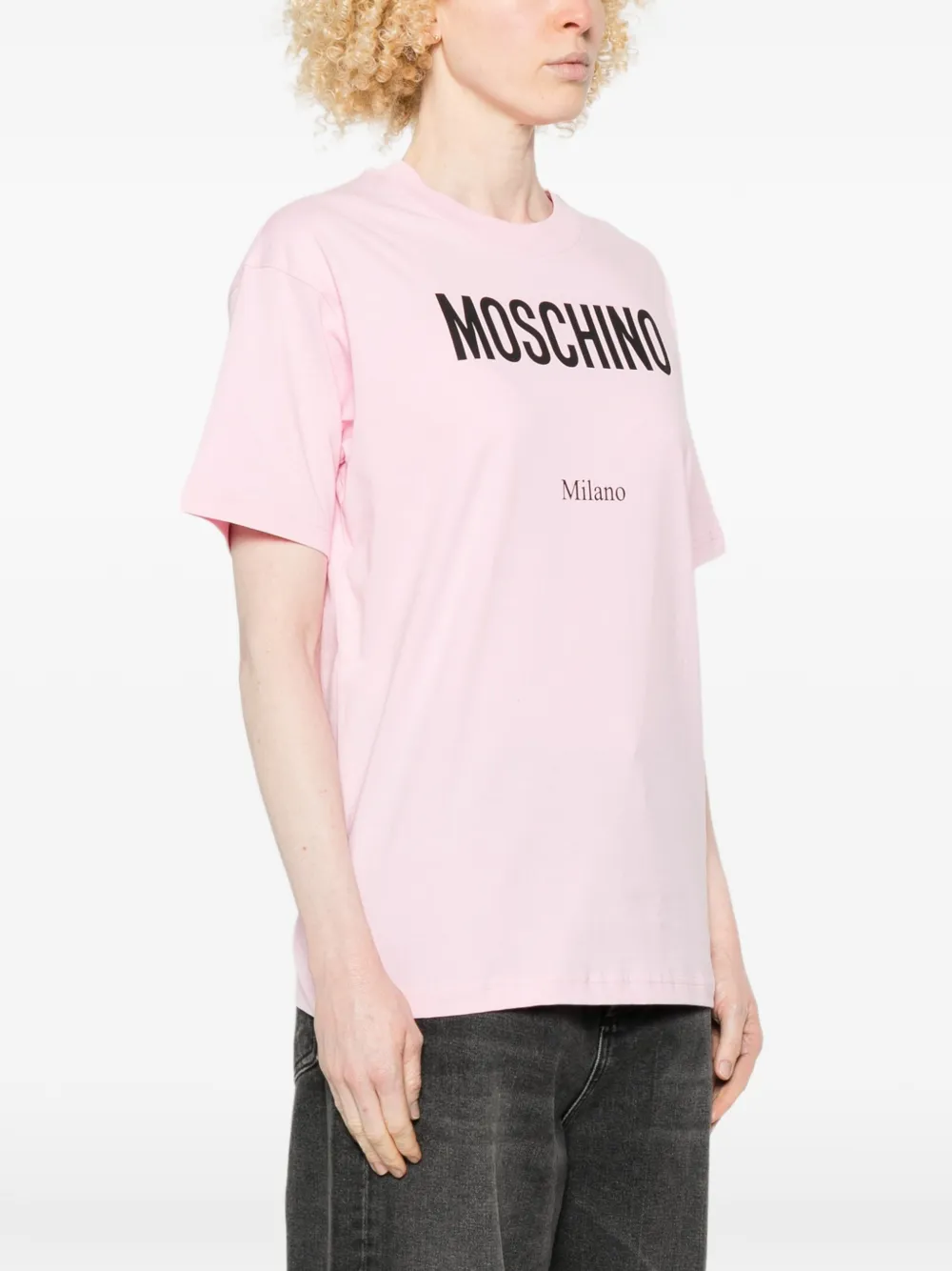 Moschino T-shirt met logodetail Roze