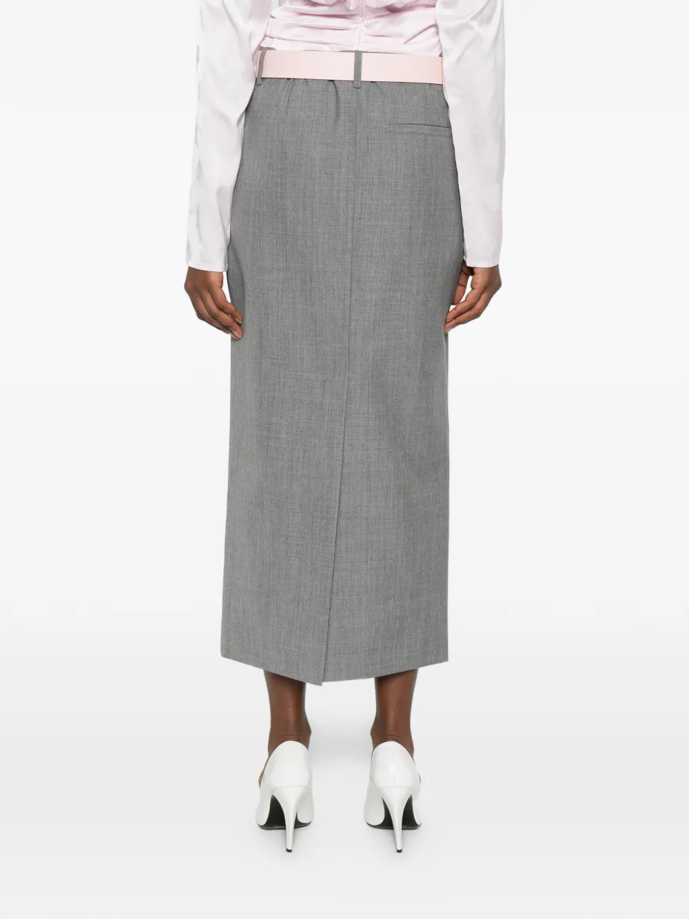 Moschino Kokerrok met ceintuur Grijs