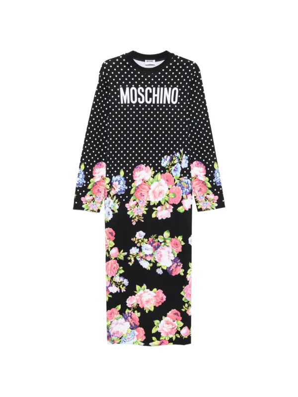 ladies moschino t shirt dress Printed Heavy Cotton | Black Love moschino