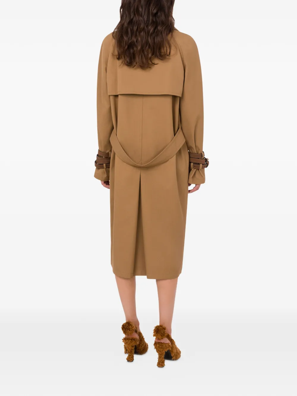  Moschino Buttoned-cuff Double-breasted Coat - Neutrals 
